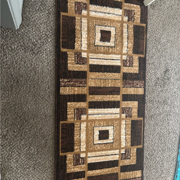 Accents | Geometric Brown And Cream Rug | Poshmark